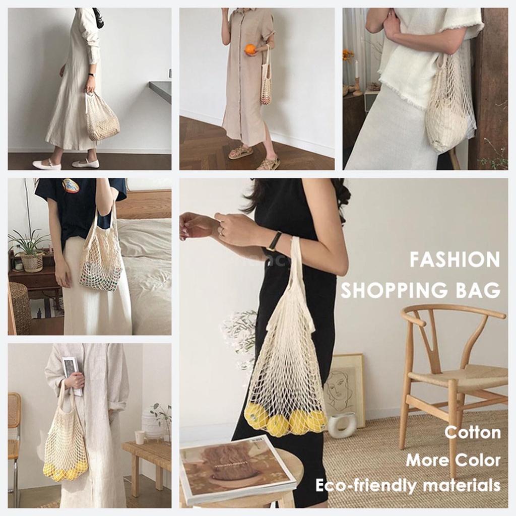Túi Lưới Cotton Đựng Rau Củ Quả Có Thể Tái Sử Dụng