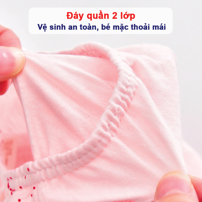 Set 5 quần chip kháng khuẩn cho bé gái, Hộp 5 quần lót cho bé gái 1-12 tuổi xuất Hàn cao cấp chất cotton Baby-S - SC024