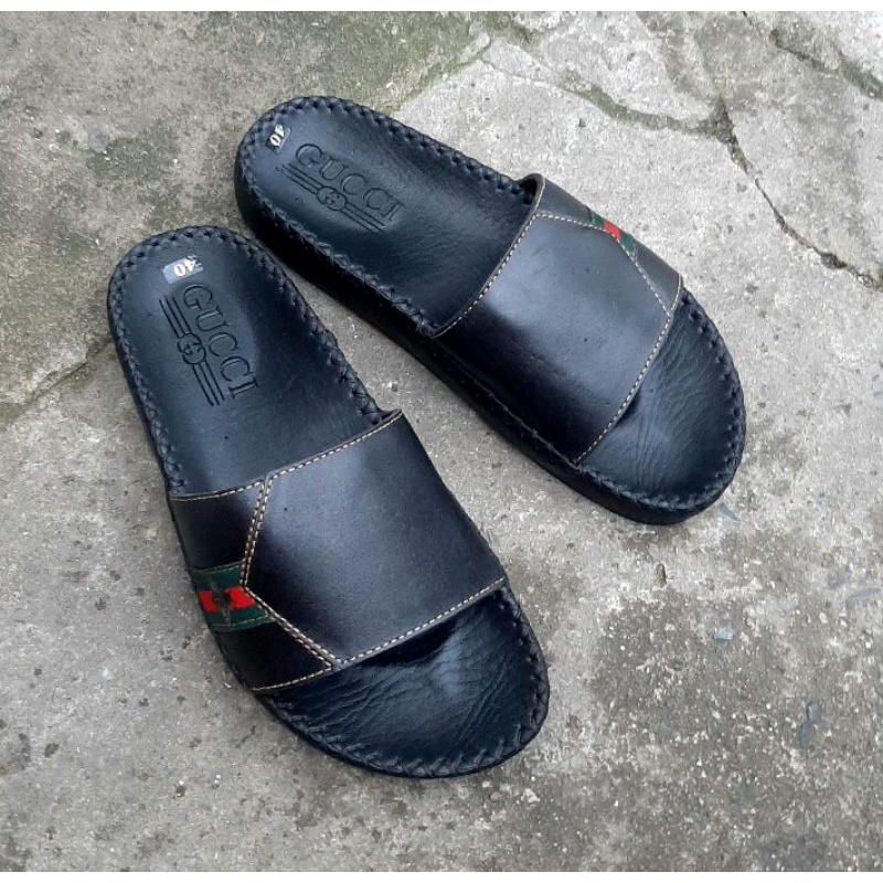 Dép nam quai ngang da