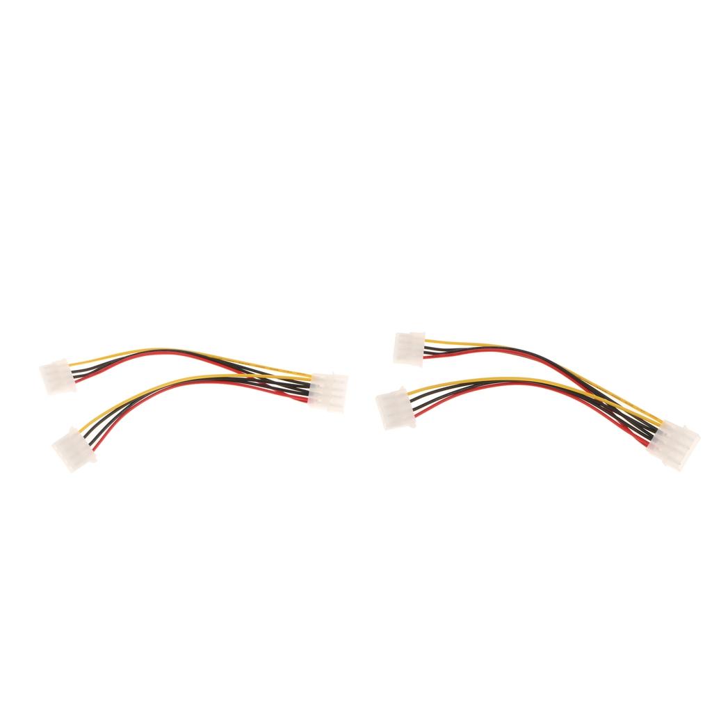 2Pcs Computer 4 Pin Power Supply Splitter Adapter Cable 2 Female to 1 Male
