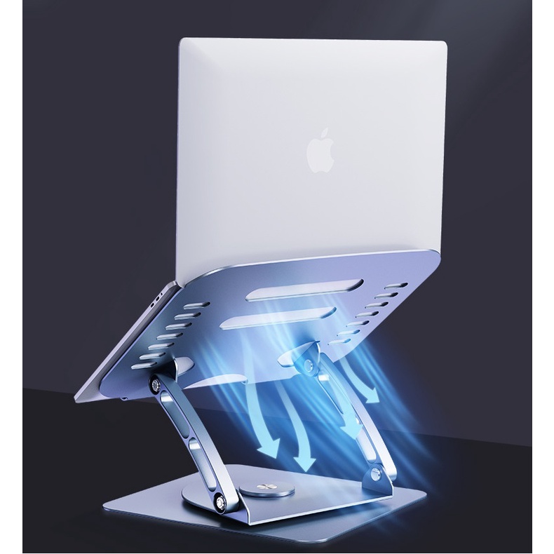 Giá Đỡ Laptop Nhôm Cao Cấp Chân Đế Xoay Tròn 360 Độ, Điều Chỉnh Độ Cao Hỗ trợ thuyết trình. Làm việc nhóm