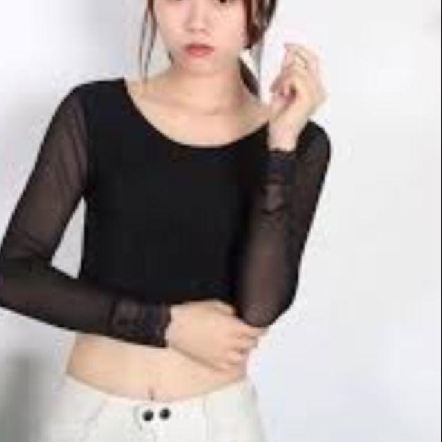 mua từ hai sp có quà nhé Áo lưới tay pha zen mặc trong váy sát nách