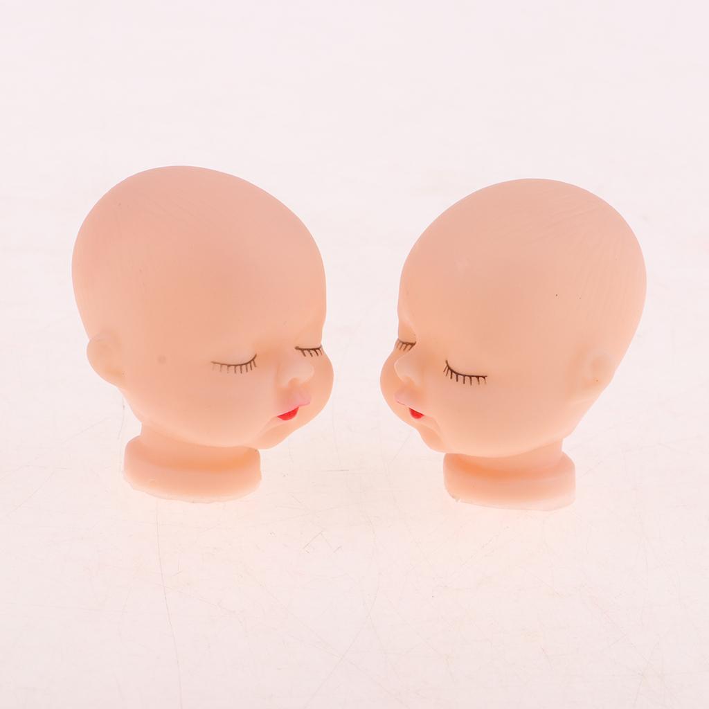 10pcs Lovely Sleeping Baby Head Mold For Mini Keychain Doll Making Accessory