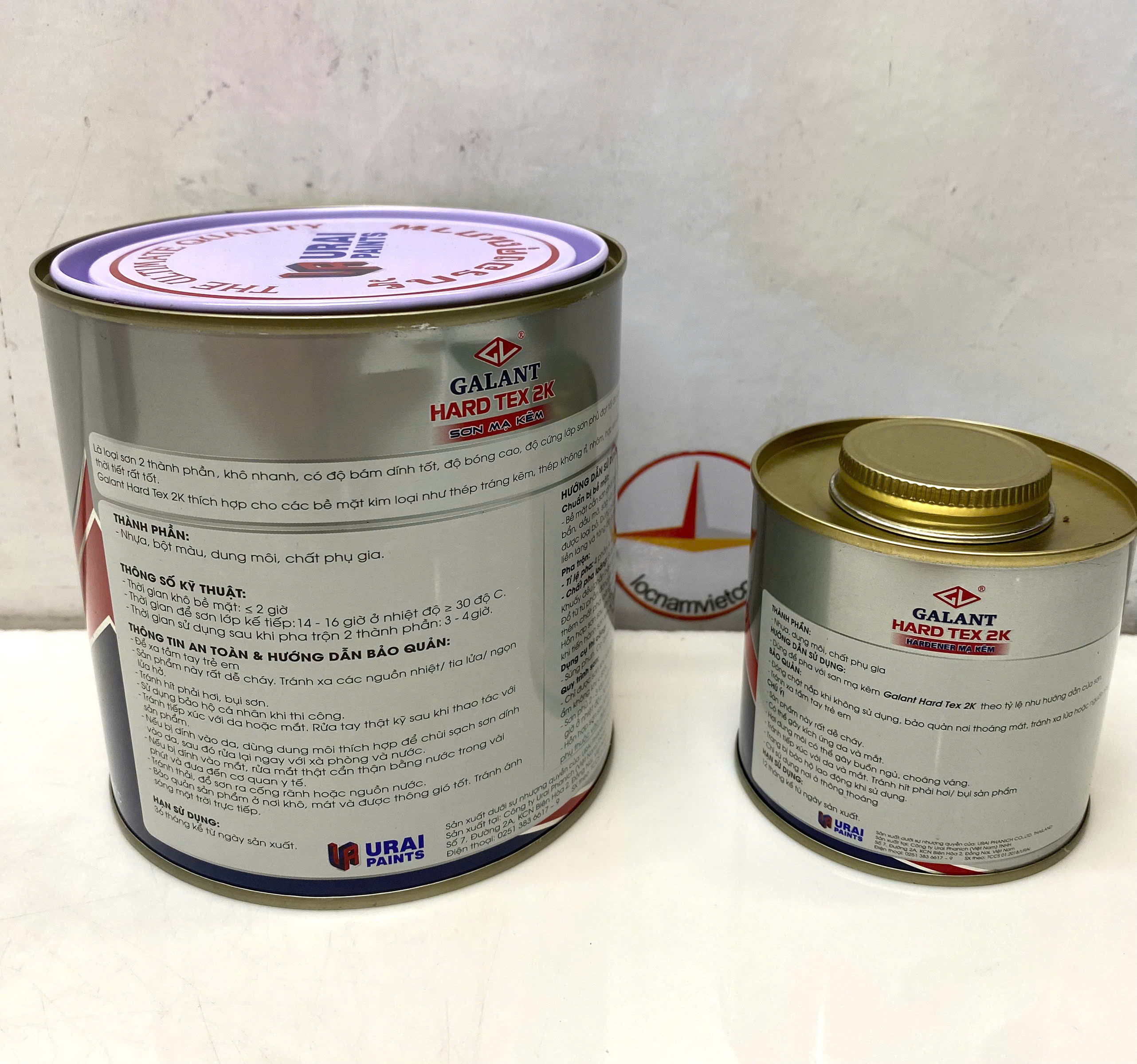 Sơn sắt mạ kẽm không cần lót Hard Tex 2K màu xám Xingfa 484 1L