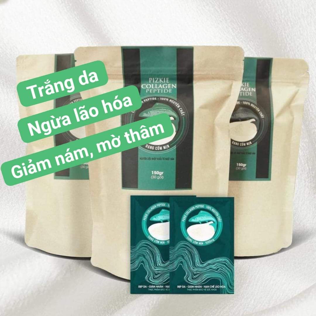 Combo 3 collagen cá hồi Pizkie trắng da chống lão hóa