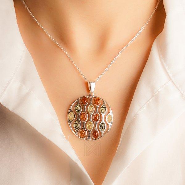 Dây chuyền Bạc 925 đính Đá Hổ Phách Multifaceted Millenne Paris MLNE2048BA
