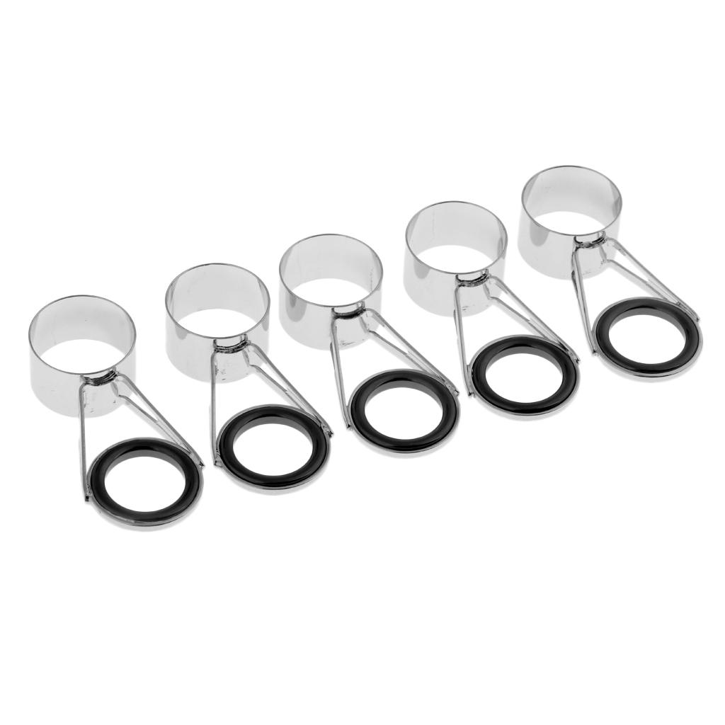 5pcs Stainless Steel Fishing Rod Guides Rod Repair Kit DIY Eye Rings