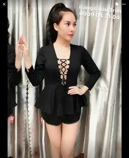 Sét áo đan dây ngực và short
