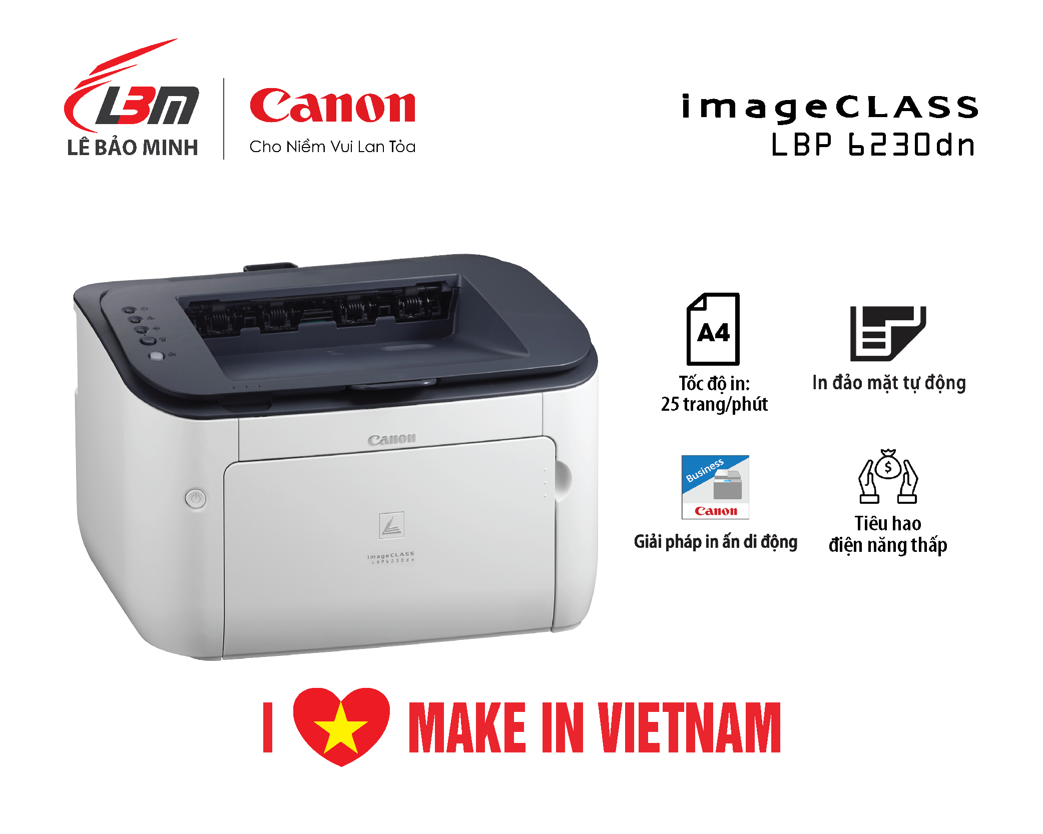 Máy in Laser đơn năng canon LBP6230dn- Hàng chính hãng