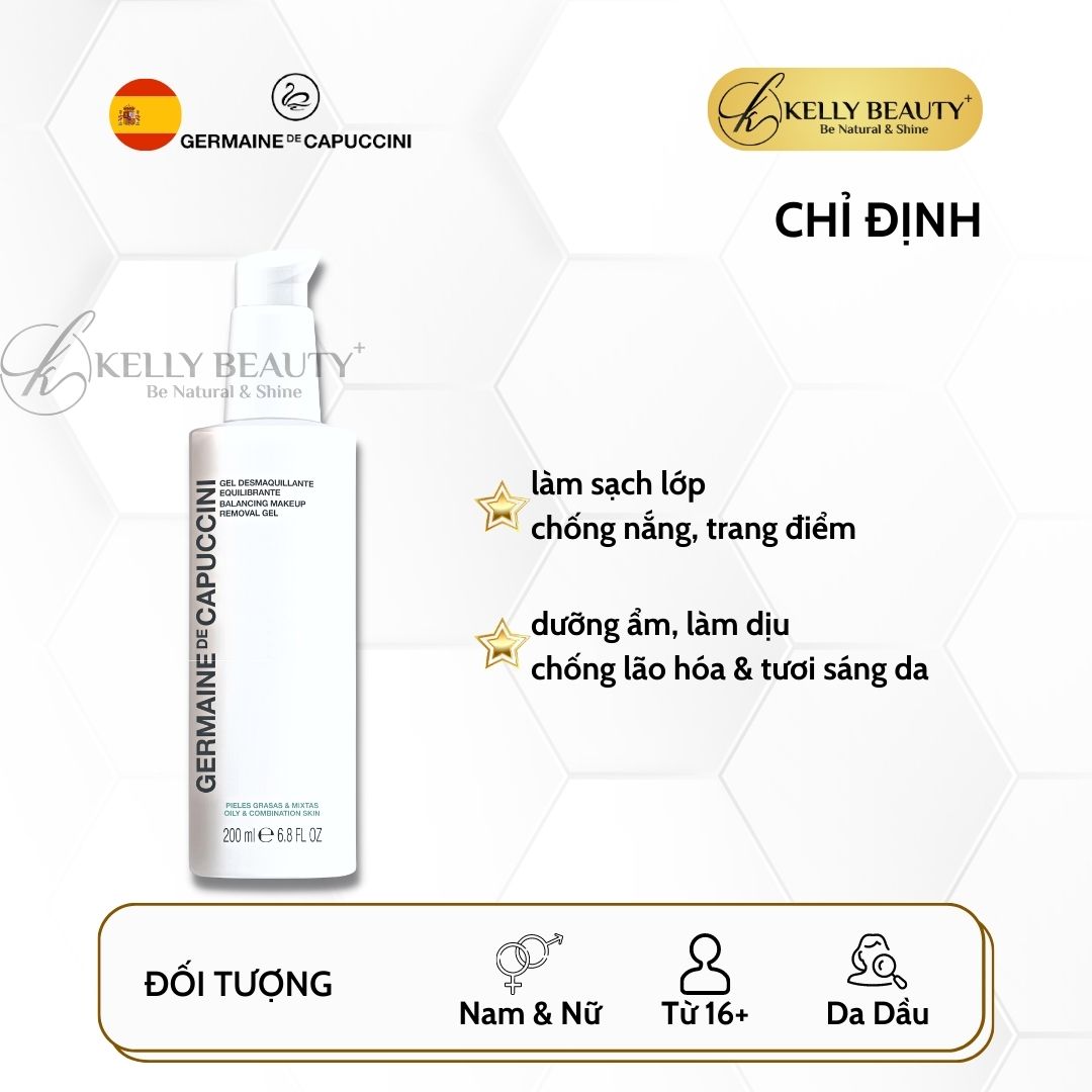 Gel Tẩy Trang Cho Da Dầu Germaine OPTIONS Balancing Makeup Removal Gel | Kelly Beauty