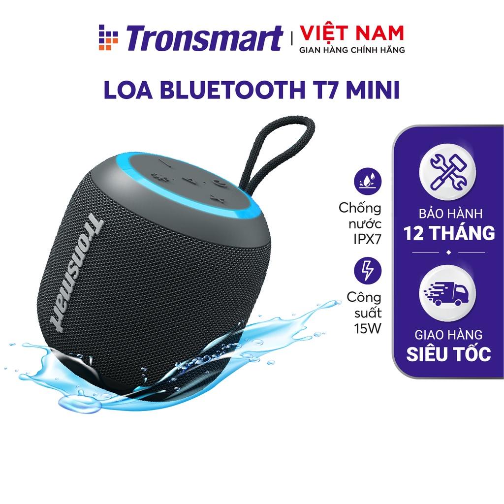 Loa Bluetooth Tronsmart T7 Mini Công suất 15W Âm thanh siêu trâm �Chống nước IPX7 - Hàng Chính Hãng - Bảo Hành 12 Tháng