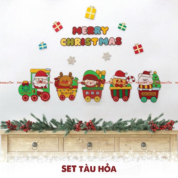 Set Dán Gỗ - Trang Trí Giáng Sinh - Bách Mộc - Tàu Hỏa