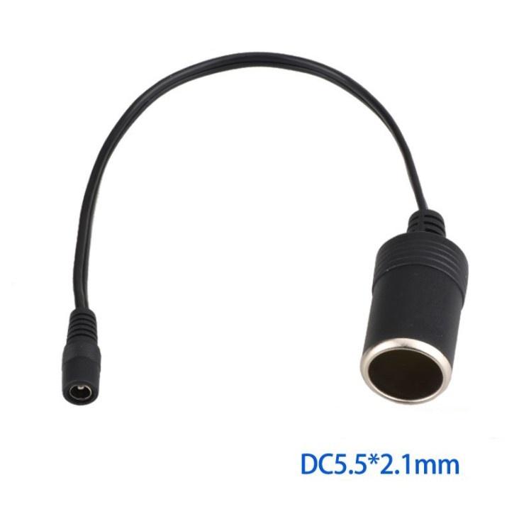 Bộ Cáp Chuyển Jack DC5.5x2.1mm Cái Sang Đầu Tẩu Ô Tô Cắm Nguồn Xe Hơi Cái