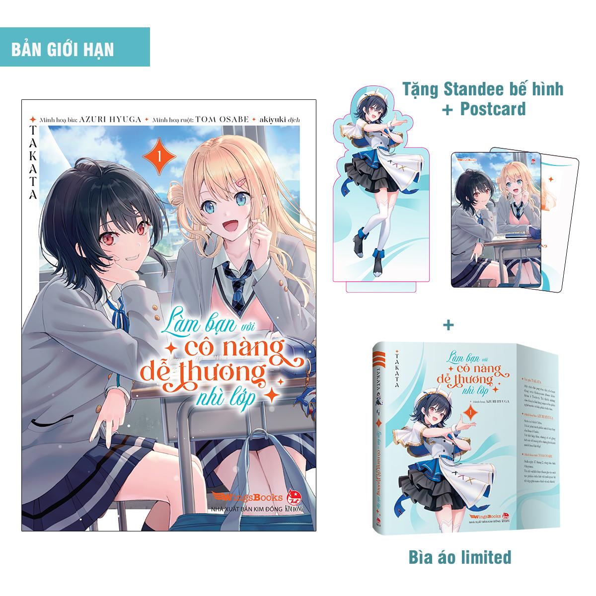 Sách - Làm Bạn Với Cô Nàng Dễ Thương Nhì Lớp - Tập 1 - Bản Giới Hạn - Tặng Kèm Standee Bế Hình + Postcard + Bìa Áo Limited