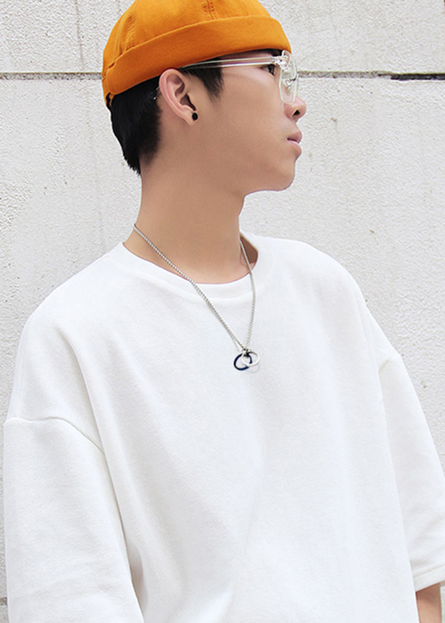 Mặt dây chuyền 3 vòng MDC346 (Màu bạc, xanh)