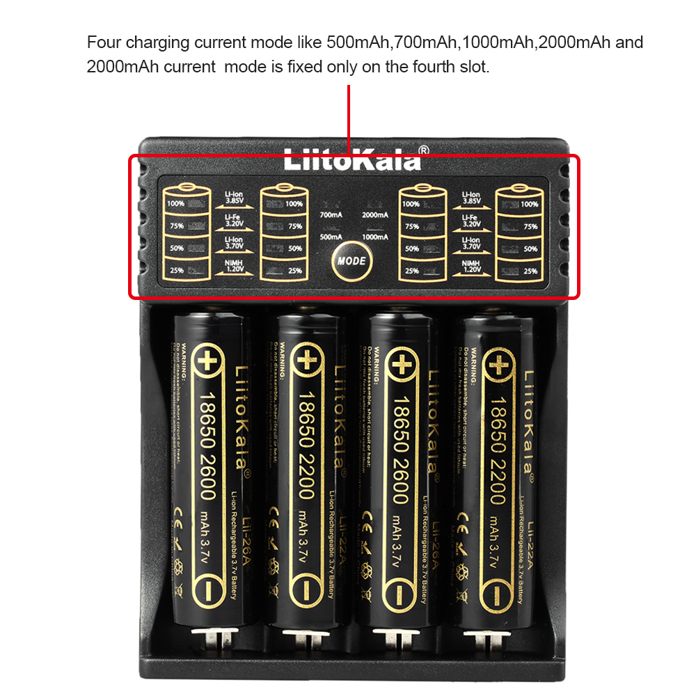 Bộ sạc pin thông minh LiitoKala Lii-402 1.2V 3.7V 3.2V 3.85V AA / AAA cho 18490 18350 17670 17500 16340 14500 10440