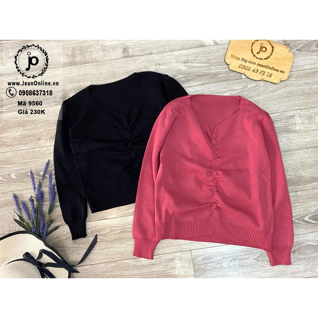 Áo Len Crop Nút áo kiểu len dệt kim, thời trang nữ bigsize