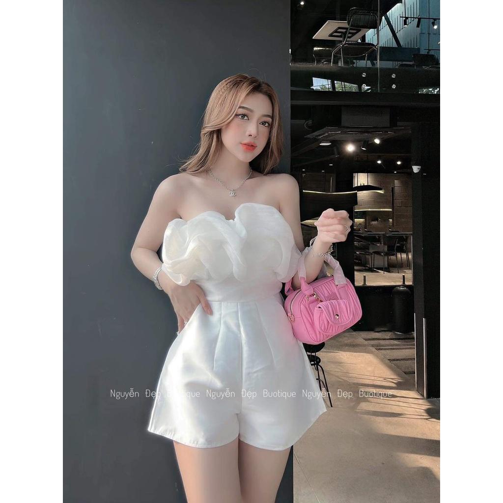 ĐẦM JUMPSUIT TAPTA ỐNG CÚP NGỰC PHỐI TƠ BÈO CHUẨN THIẾT KẾ Y HÌNH LUN CÁC NÀNG ƠI