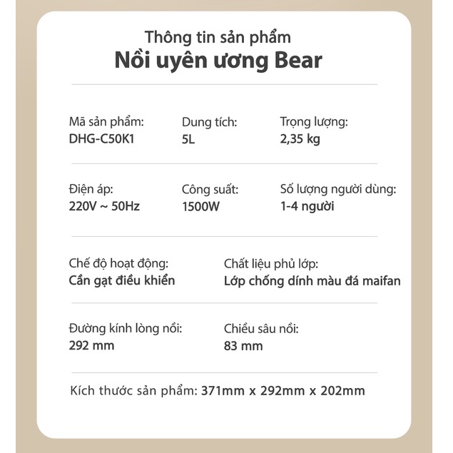 Nồi lẩu điện uyên ương Bear DHG-C50K1 - Bảo hành 18 tháng - Hàng chính hãng