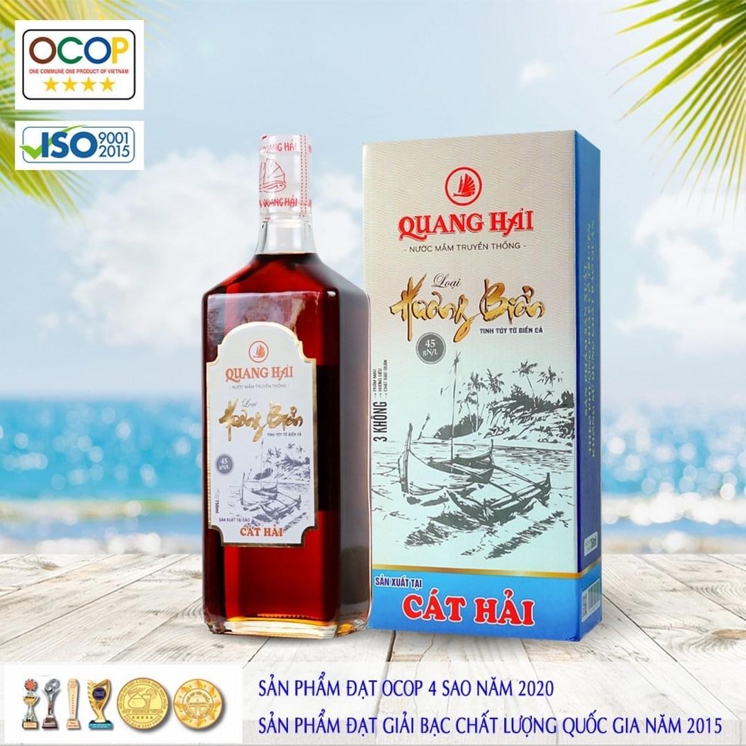 Nước Mắm Truyền Thống Cát Hải - Quang Hải, loại Hương Biển 45ºN, chai 750ml