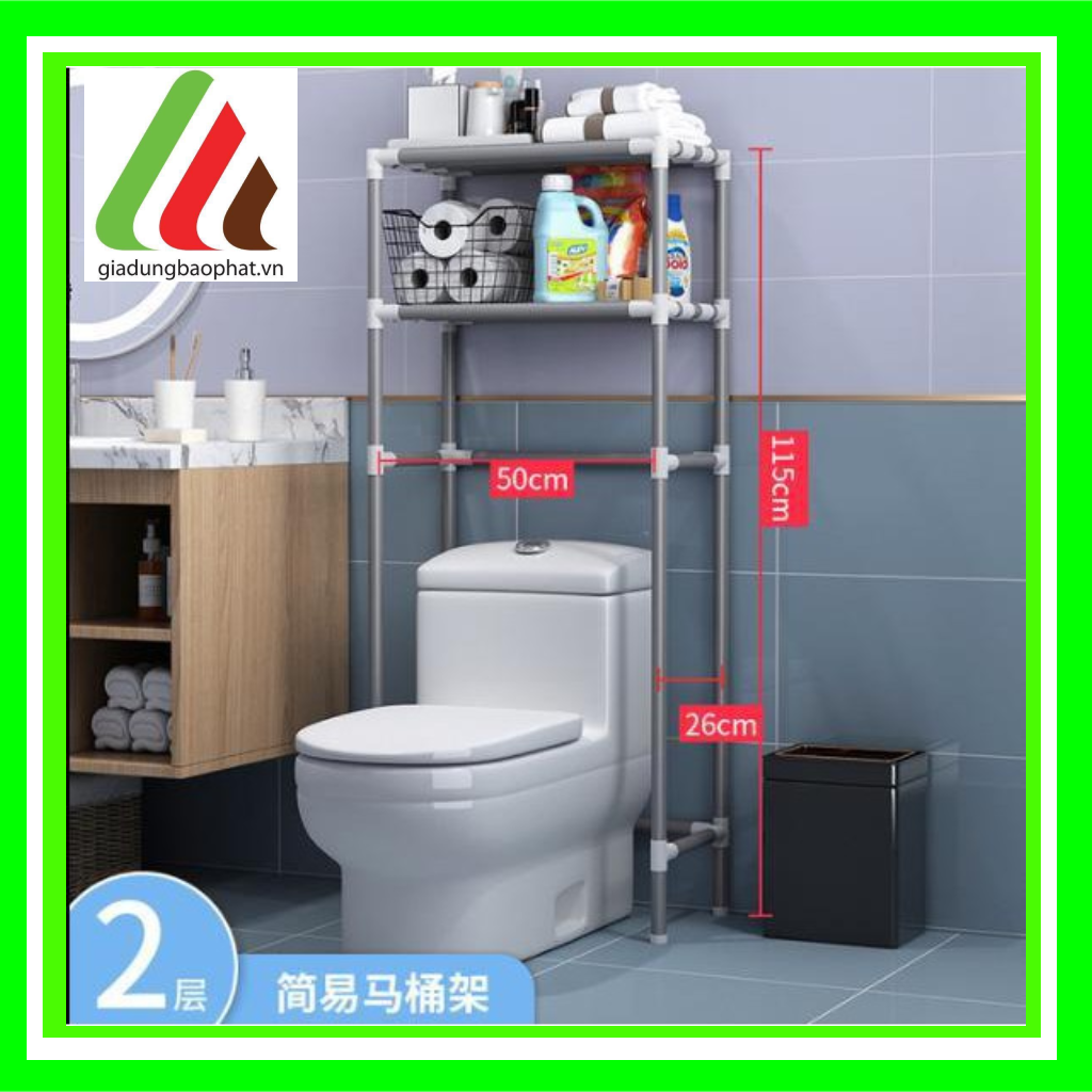 Kệ máy giặt kệ toilet sơn tĩnh điện 2 tầng lắp ghép điều chỉnh kích thước thông minh