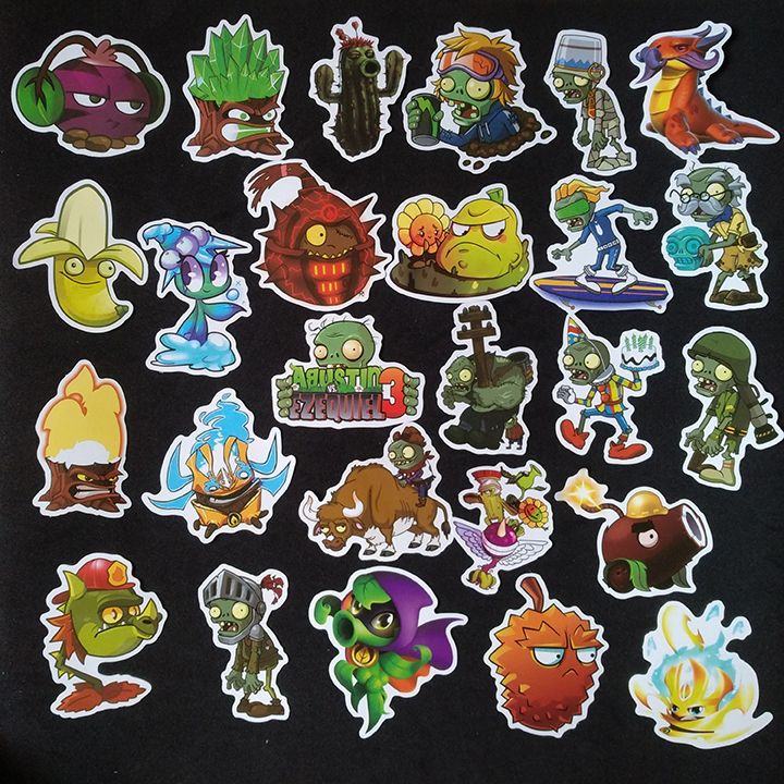 Bộ Sticker dán cao cấp chủ đề PLANTS VS ZOMBIES - Dùng dán Xe, dán mũ bảo hiểm, dán Laptop