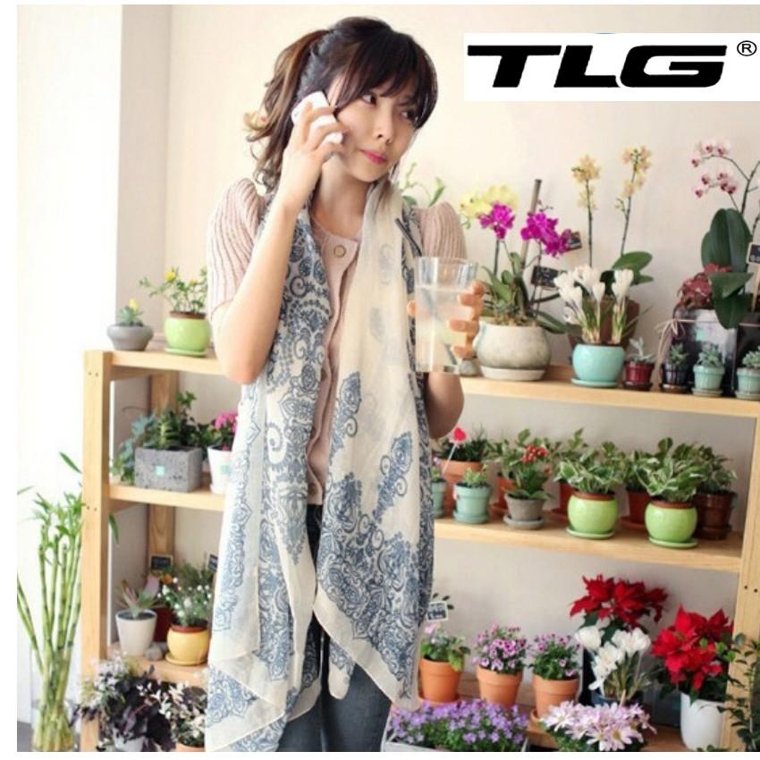 Khăn Voan Choàng Nữ XK Phong Cách Cá Tính TI 251 tặng móc khóa da thật cao cấp M 550