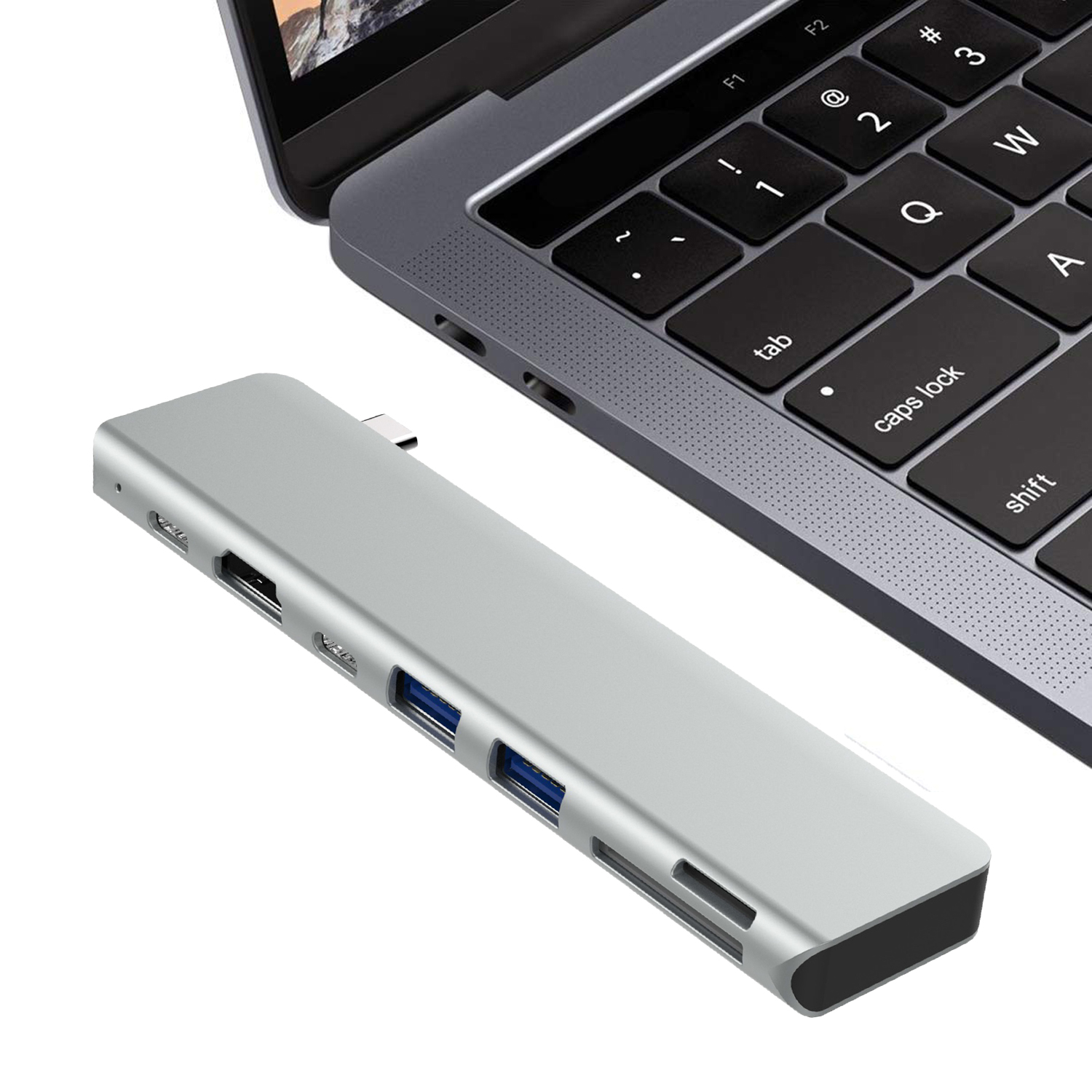 Hub Thunderbolt 3 ra 7 cổng HDMI/ USB-C/ TF/ SD/ USB 3.0 cho Macbook, Dell XPS -UTH71360