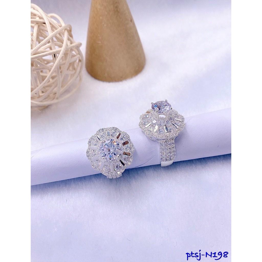 Nhẫn nữ bạc PJ nguyên chất đính đá N198 Freesize