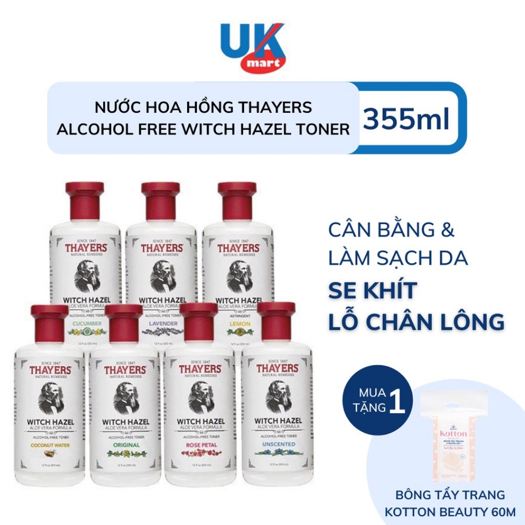 Nước Hoa Hồng Thayers Alcohol Free Witch Hazel Toner 355ml