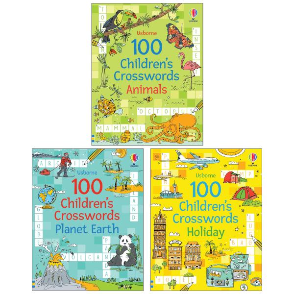 Combo 100 Children's Crosswords: Animals + Holiday + Planet Earth