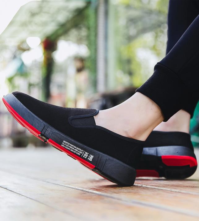 Giày Lười Slip-On Nam Vải Mềm Êm Thiết Kế Nam Tính - 3156N - Đen Full