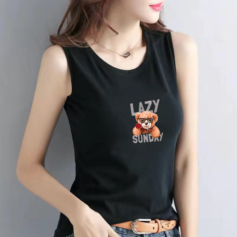 Áo Thun Sát Nách Nữ Cao Cấp Lazy Sunday Thun Cotton 100% Vải Dày Co Giãn 4 Chiều Mềm Mịn Mặc Mát  SN133-Sally Boutique