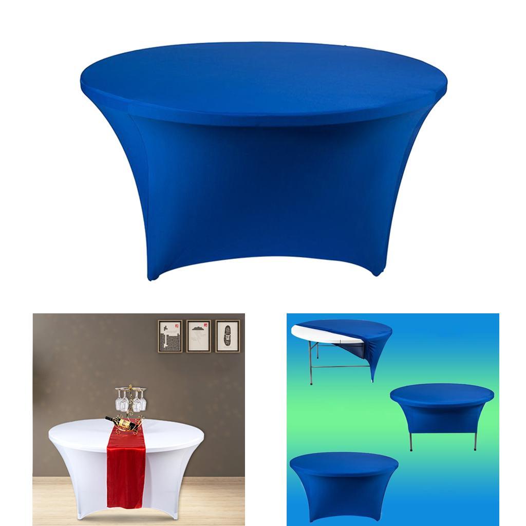 Round Tablecloth Fitted Stretch Elastic Table Cover for 120x75cm