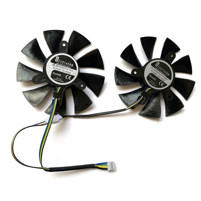 Set 2 Quạt Tản Nhiệt 87MM PLA09215B12H DC12V 0.55A 4PIN GPU Dành Cho DATALAND Radeon RX 580 590 Thẻ