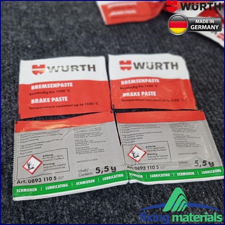 Mỡ tra má phanh WURTH Brake Paste, SX Đức, 5.5g