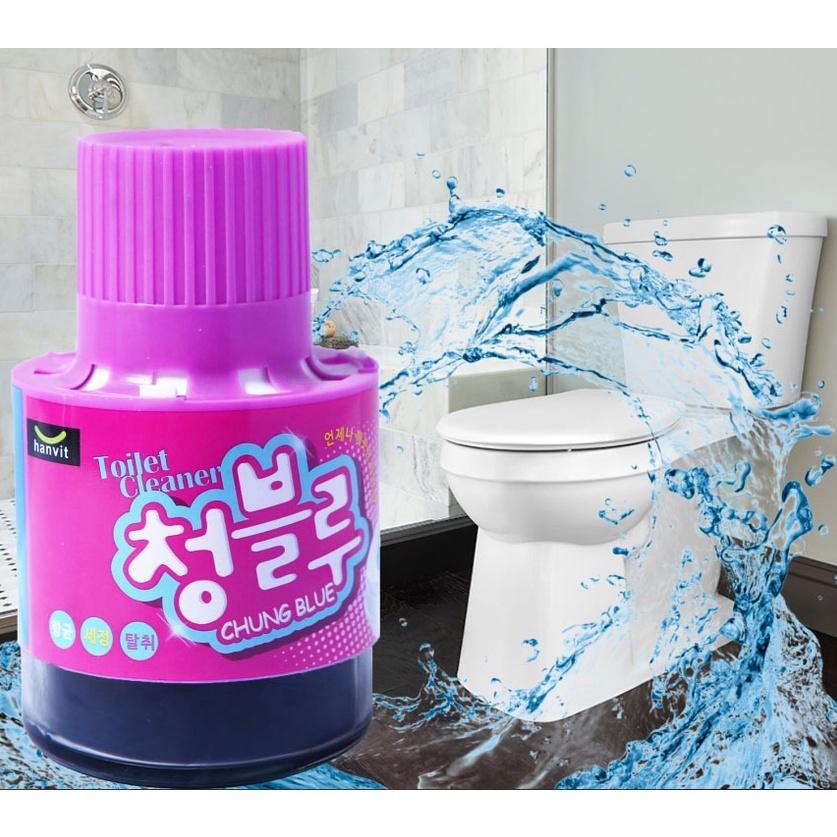 Lọ thả bồn cầu Hàn Quốc CHUNG BLUE chai thả bồn cầu toilet diệt khuẩn khử mùi hương ngàn hoa
