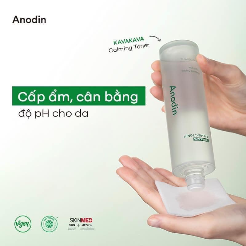 Toner dưỡng da cân bằng làm dịu và cấp ẩm chiết xuất rau má Anodin KavaKava Caliming Toner 150ml - Hàn Quốc