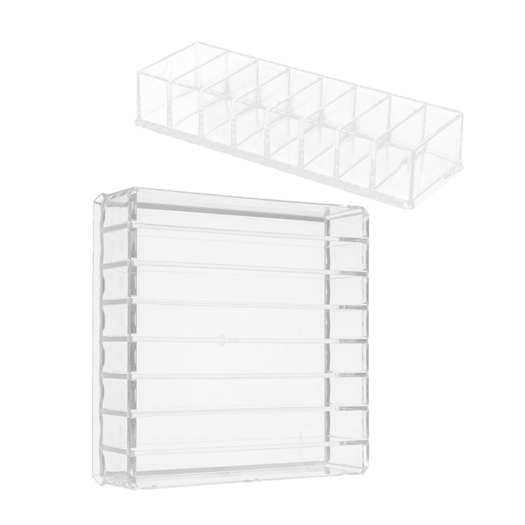 8 Slots Clear Makeup Cosmetic Display Storage Box Tabletop Desk Organizer