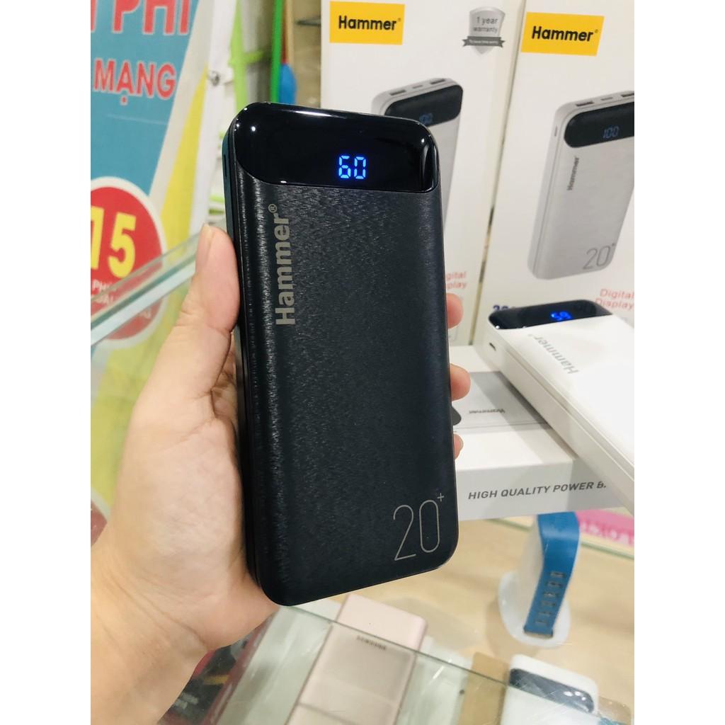 PIN DỰ PHÒNG HAMMER 20.000 MAH, CÓ LCD - HÀNG CHÍNH HÃNG