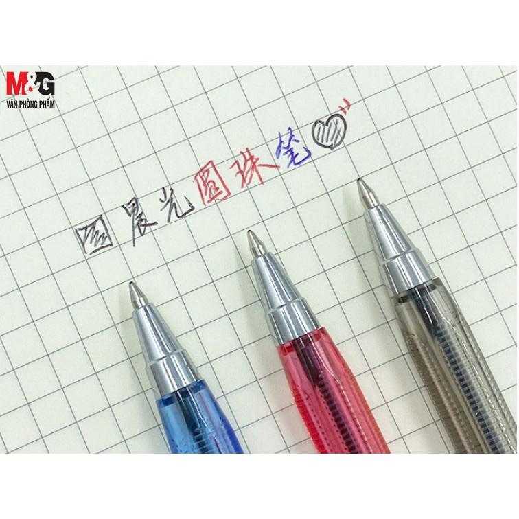 Hộp 40 cây Bút bi nắp gài M&G 0.7mm mực xanh, mực đen ABP64701A-ABP64701B