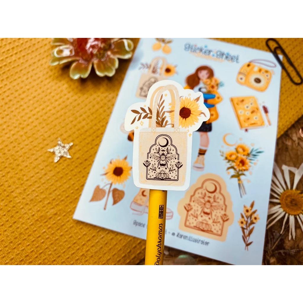 Sticker sheet Sun flower - chuyên dán, trang trí sổ nhật kí, sổ tay | Bullet journal sticker - unim003