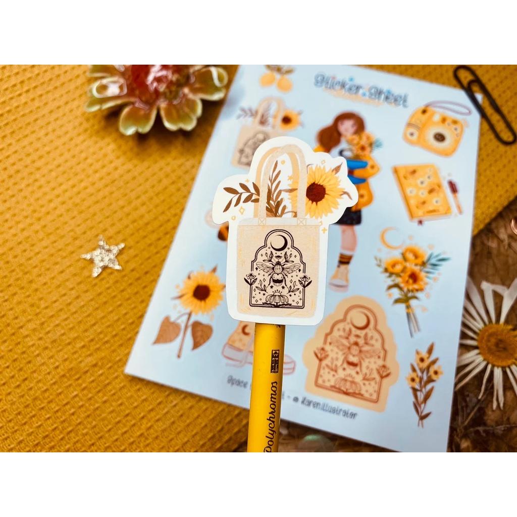 sticker sheet Sun flower - chuyên dán, trang trí sổ nhật kí, sổ tay | Bullet journal sticker - unim003