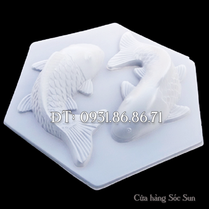 Khuôn 2 con cá chép tròn loại 31 cm - Mã số 1738