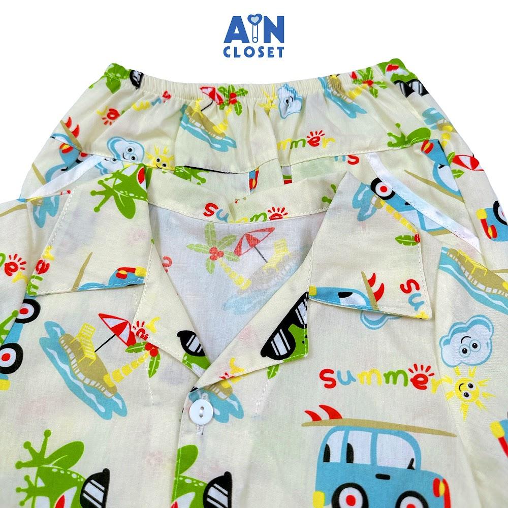Bộ quần áo Ngắn bé trai hoạ tiết Xe Nghỉ Hè Cotton - AICDBTL08PNJ - AIN Closet