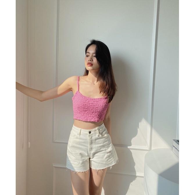 Quần short Jean trắng nữ LUCETFASHION cá tính