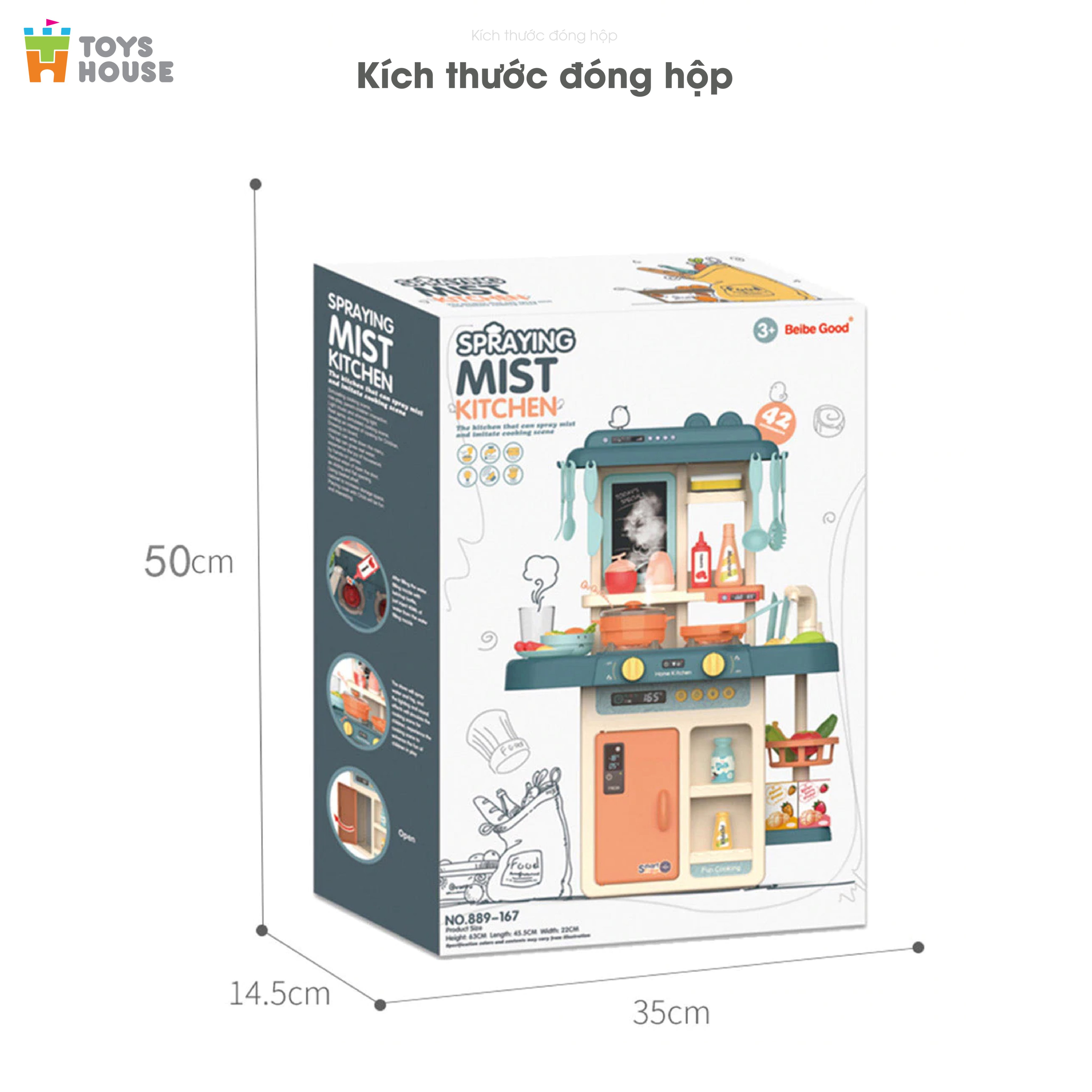 Bộ đồ chơi nhà bếp cho bé nấu nướng có vòi nước và bảng vẽ Toyshouse - đồ hướng nghiệp cho bé từ 3 tới 8 tuổi