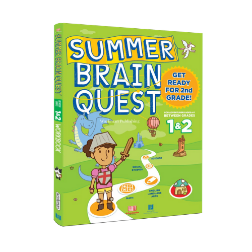 Sách summer brain quest 1&amp;2 phát triển tư duy iq cho bé - in màu ( tiếng anh, 6 - 7 tuổi )