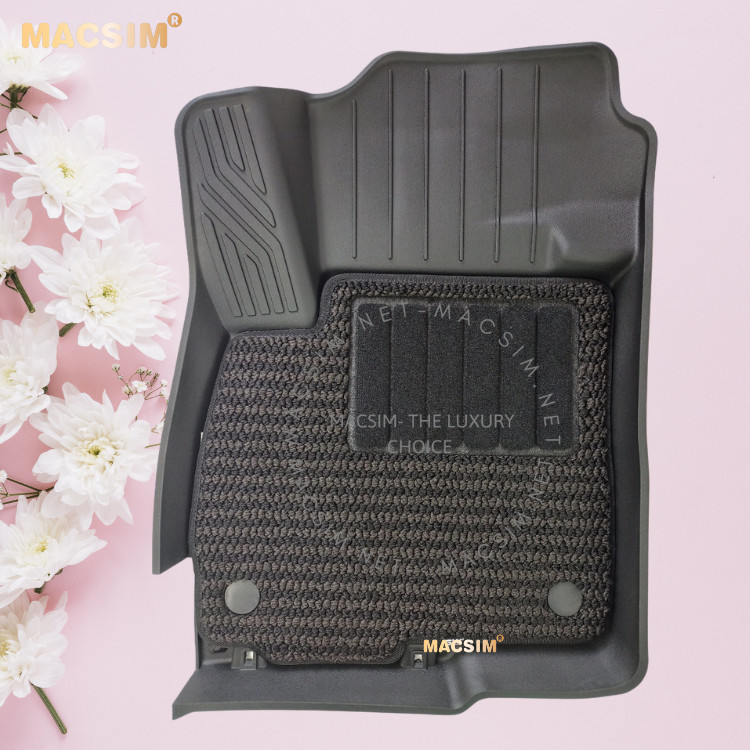 Thảm lót sàn ô tô 2 lớp cao cấp dành cho xe Mitsubishi Outlander 2013-2022 nhãn hiệu Macsim 3w chất liệu TPE