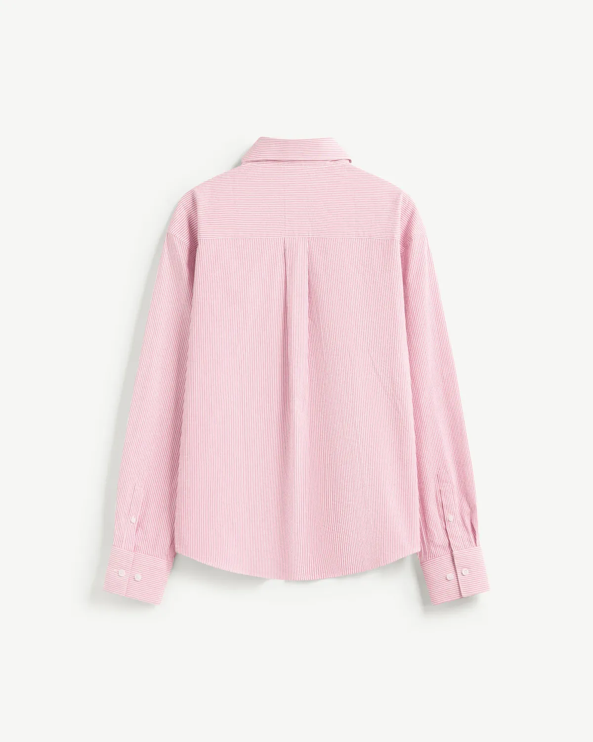 Áo sơ mi tay dài nam sọc seersucker nhãn trang trí .Loose - ROUTINE 10F25SHL007